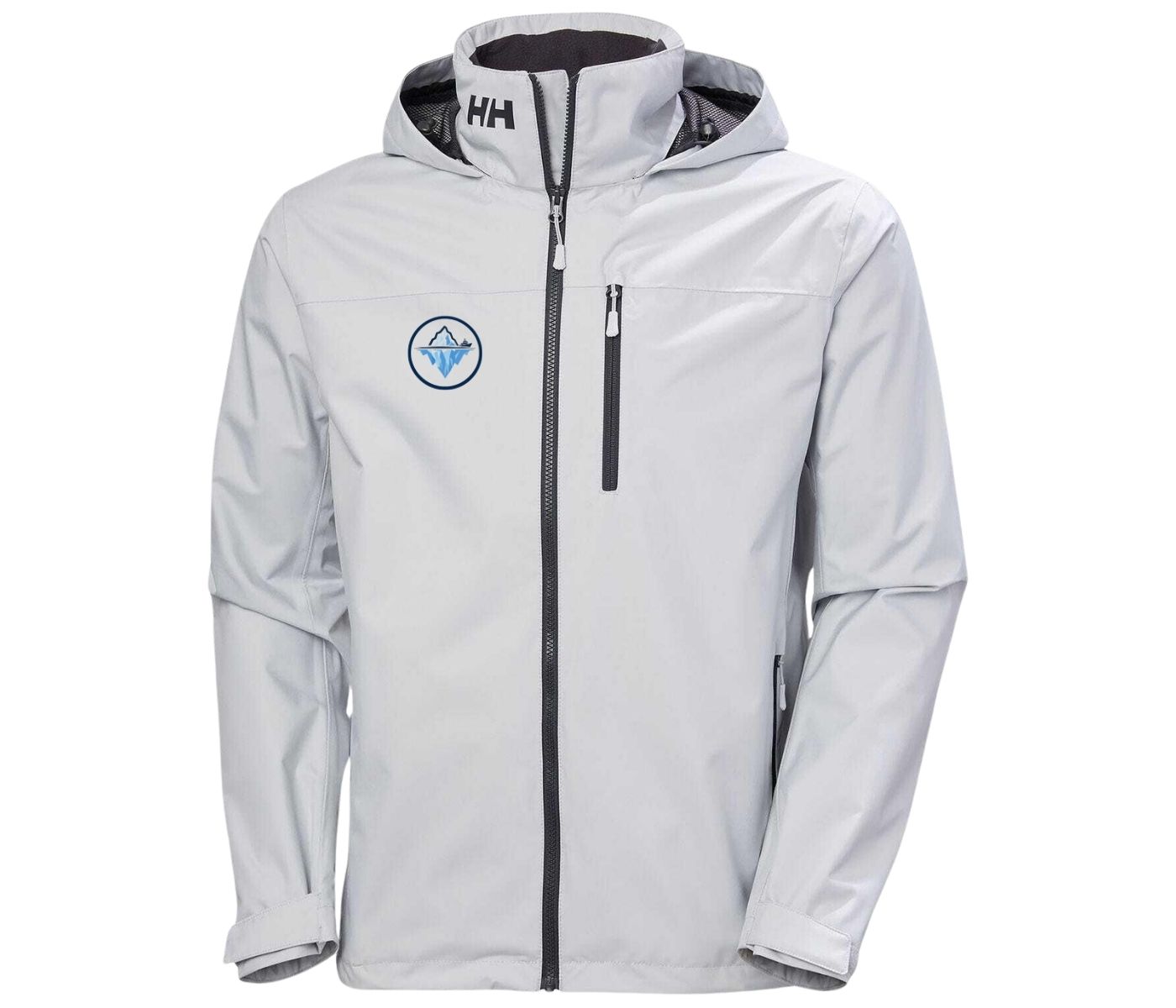 Men's Crew Hooded Midlayer Jacket by Helly Hansen - Size: S, color: Shark, Size: M, color: Shark, Size: L, color: Shark, Size: Xl, color: Shark, Size: 2xl, color: Shark, Size: 3xl, color: Shark